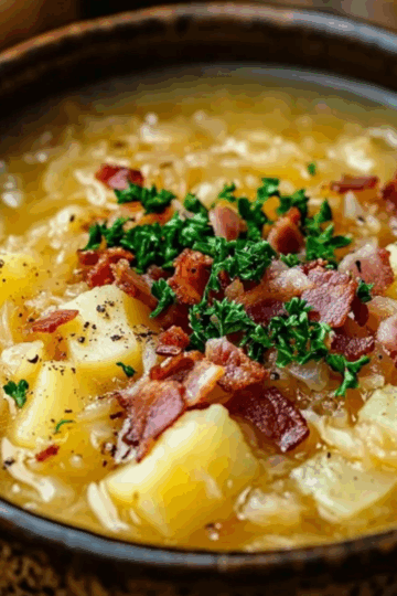 Kwaśnica – zupa z kiszonej kapusty z ziemniakami i boczkiem