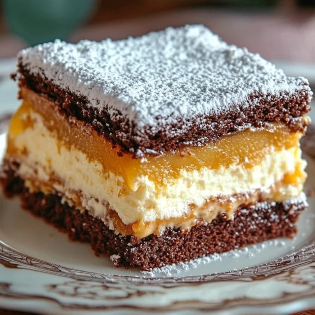 Ciasto Krówka z kajmakiem i czekoladowym biszkoptem