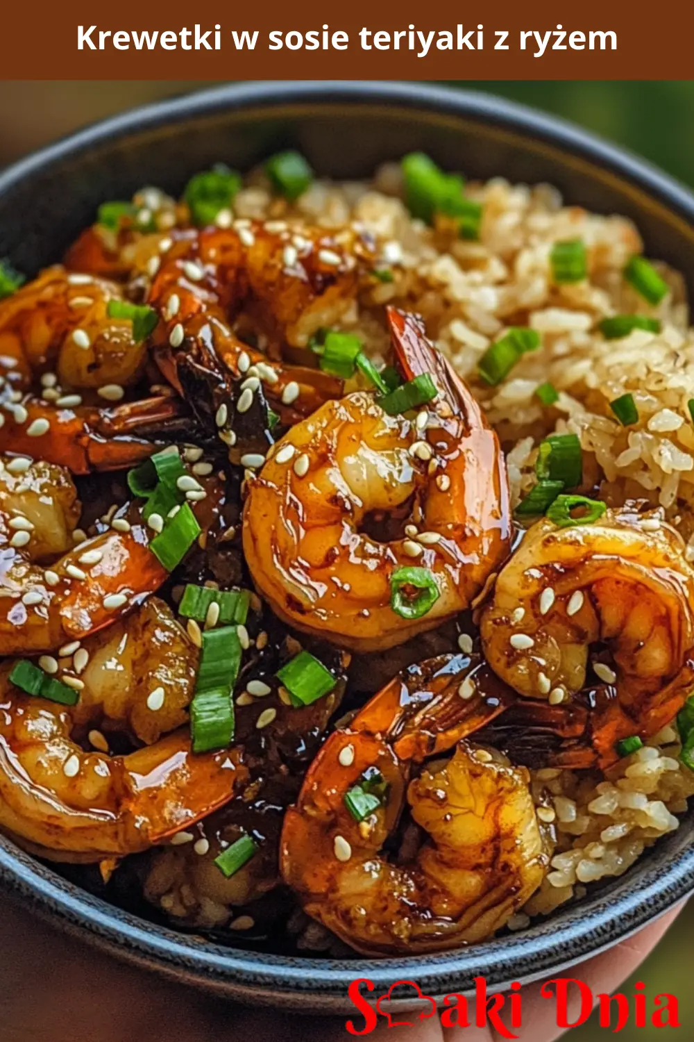 Krewetki w sosie teriyaki z ryżem
