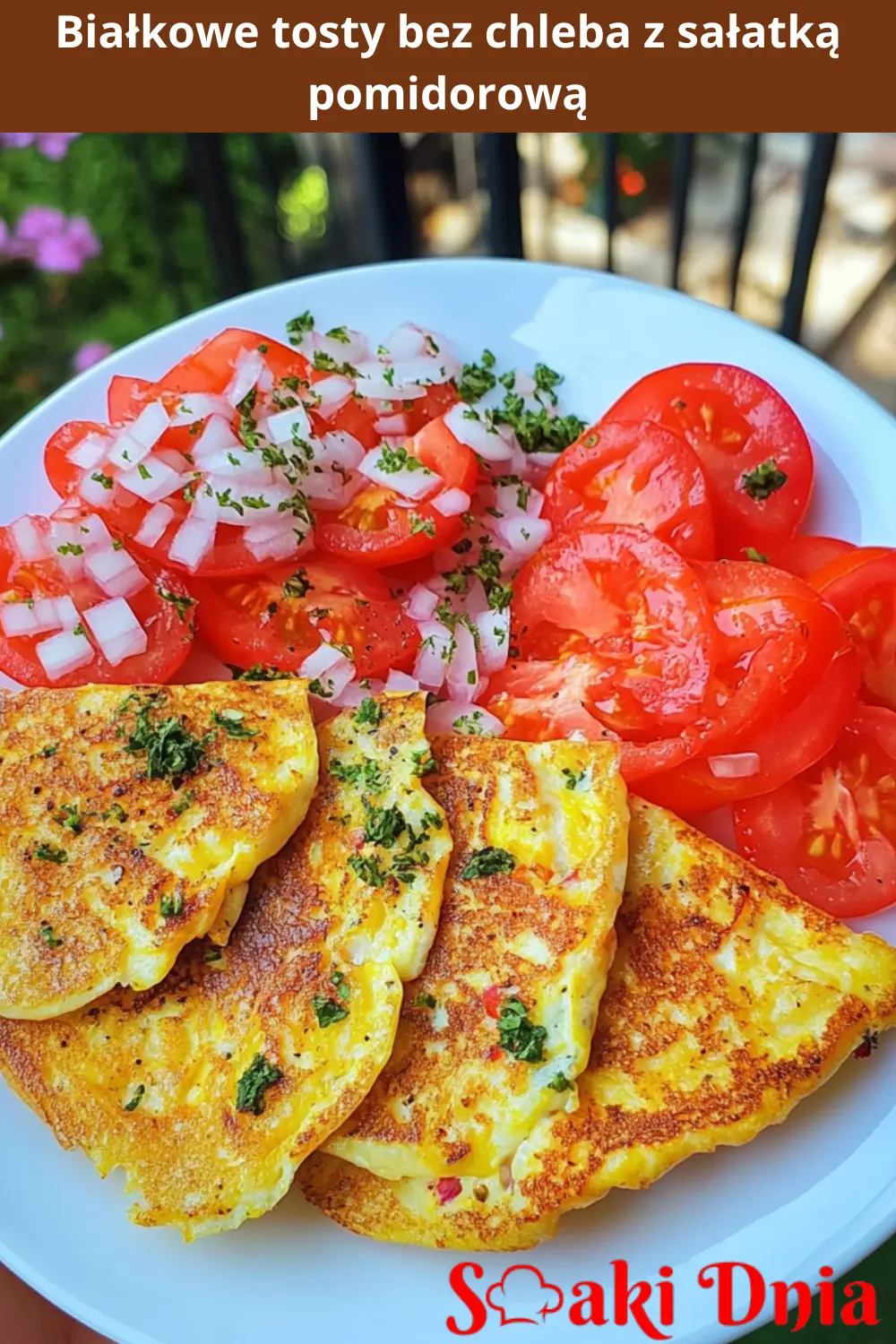 Białkowe tosty bez chleba z sałatką pomidorową 4 Białkowe tosty bez chleba z sałatką pomidorową
