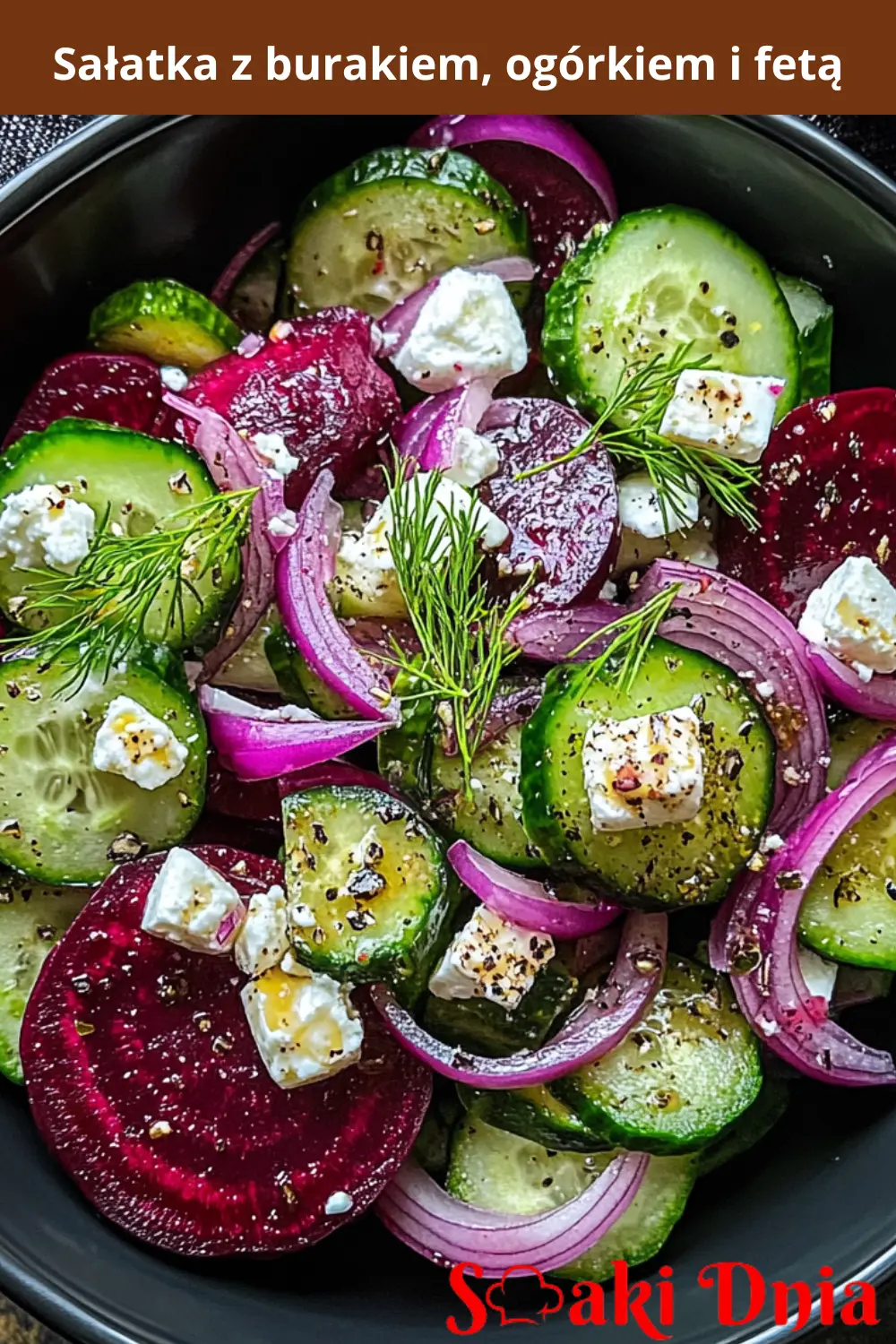 Sałatka z burakiem, ogórkiem i fetą