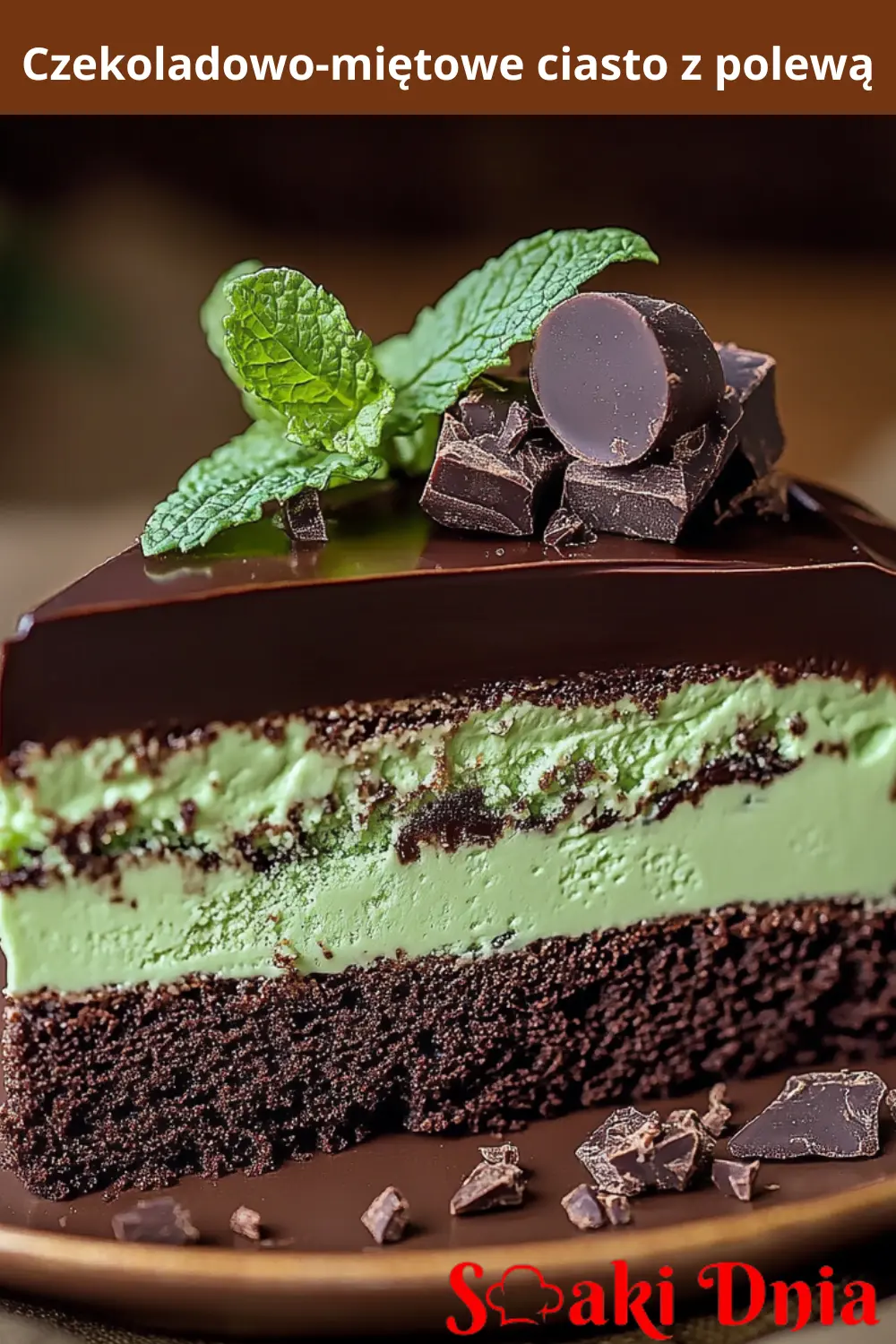 Czekoladowo-miętowe ciasto z polewą 4 Czekoladowo-miętowe ciasto z polewą