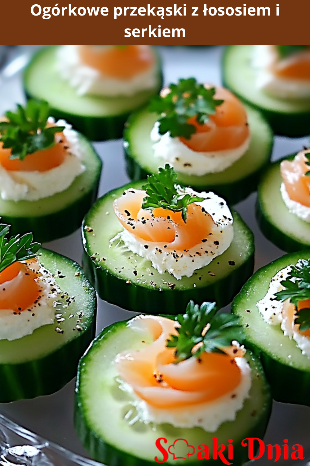 Ogórkowe przekąski z łososiem i serkiem 4 Ogórkowe przekąski z łososiem i serkiem
