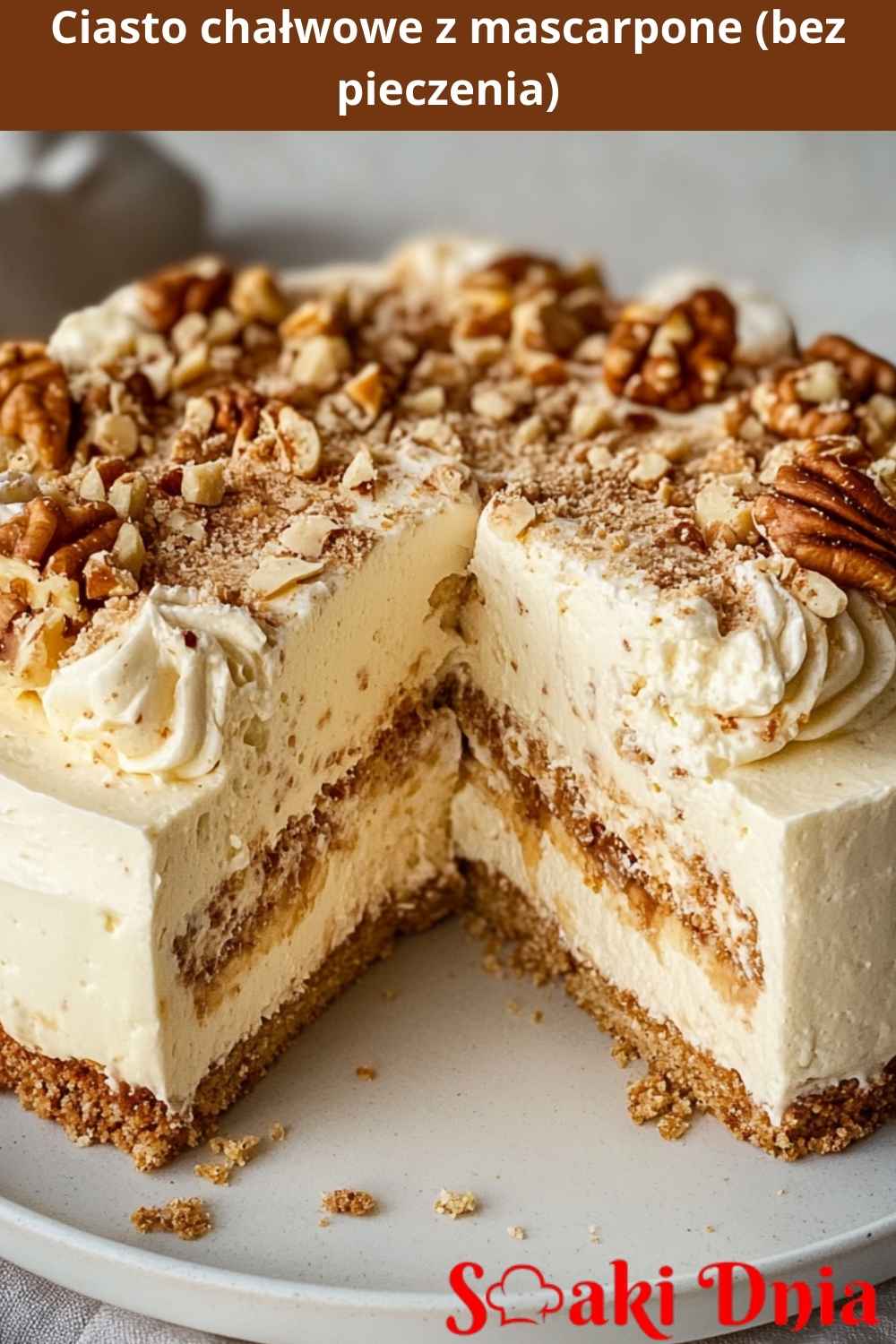 Ciasto chałwowe z mascarpone (bez pieczenia)
