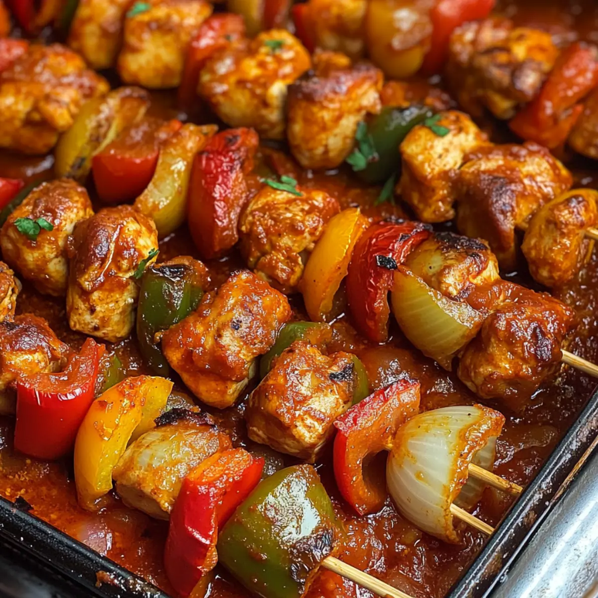 Szaszłyki pieczone w sosie pomidorowym