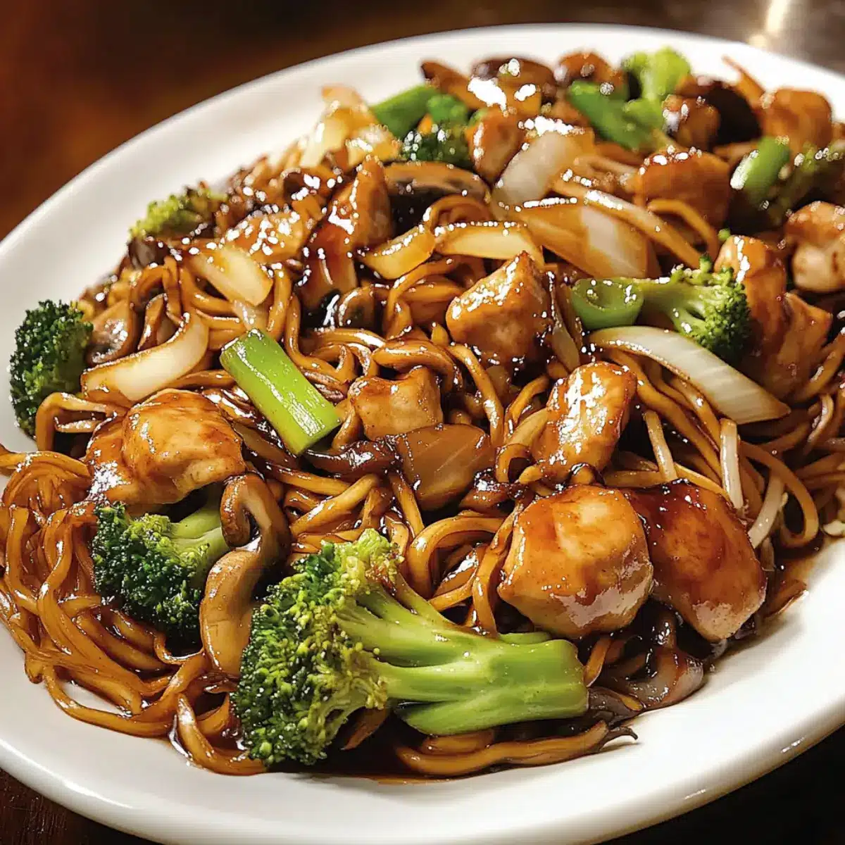 Makaron stir-fry z kurczakiem i warzywami