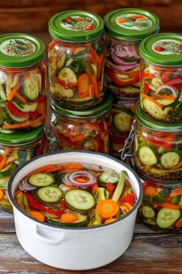 Kolorowa sałatka z ogórków na zimę (do słoików)