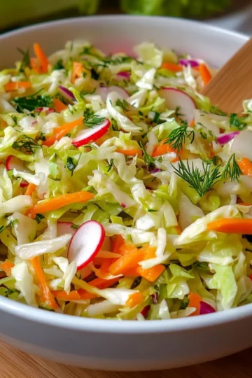 Surówka z młodej kapusty z marchewką i rzodkiewką