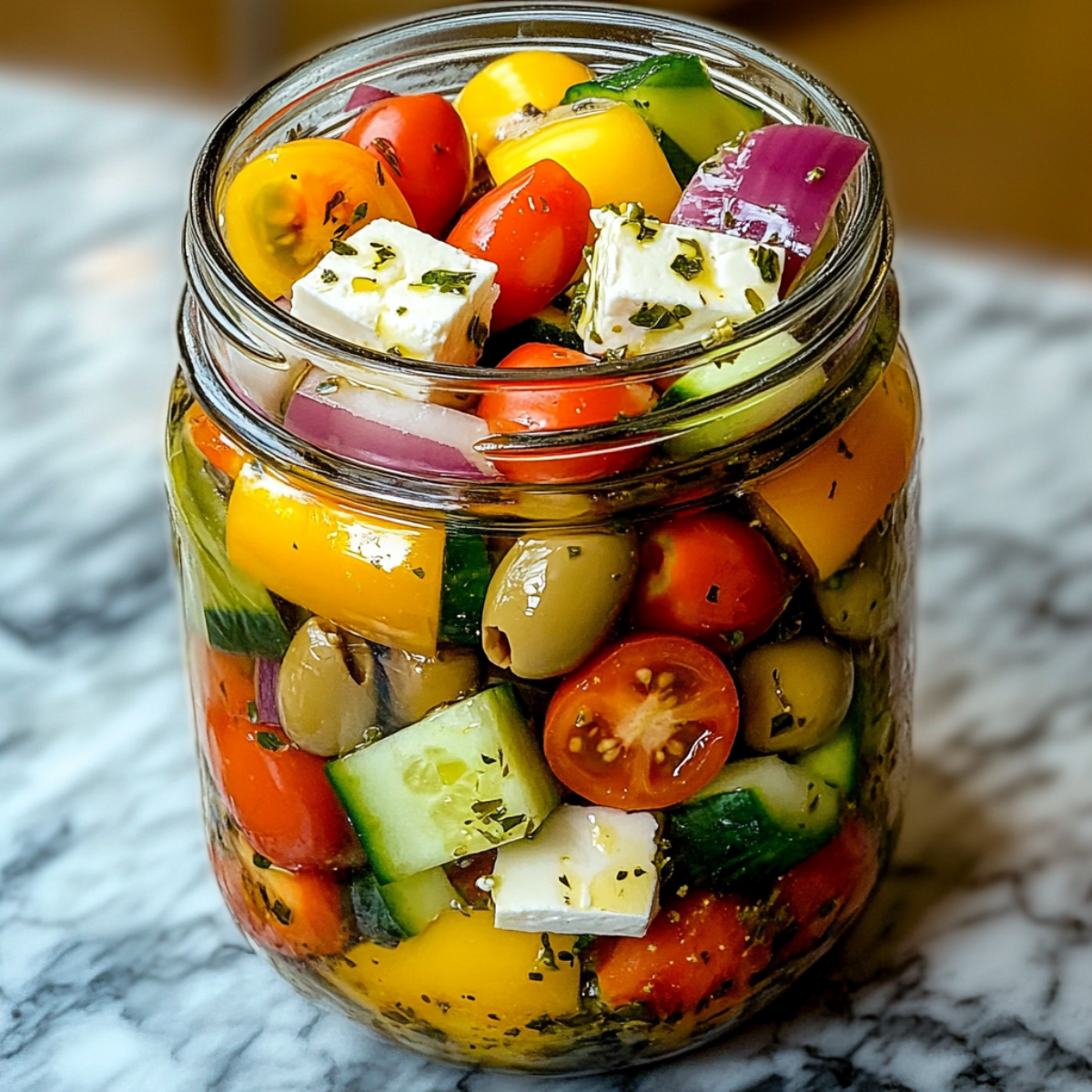 Sałatka grecka w słoiku