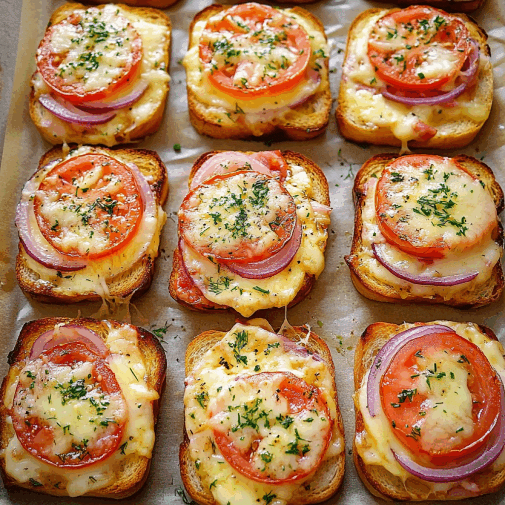 10 przepisów na śniadania i kolacje – słodkie i słone pomysły na każdy dzień 11 Zapiekanki z chleba z serem, szynką i pomidorem