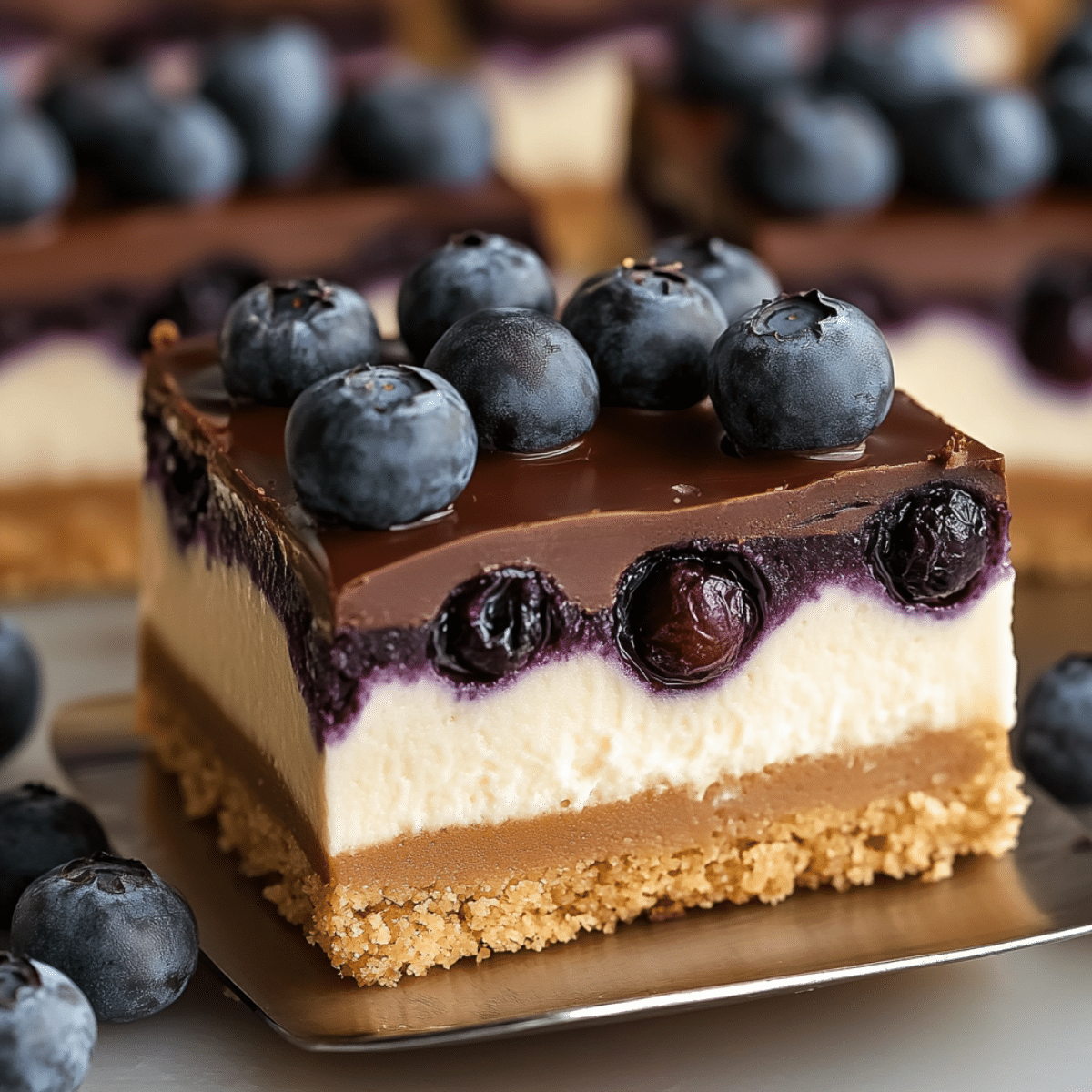 Sernik z borówkami i polewą czekoladową 2 Sernik z borówkami i polewą czekoladową