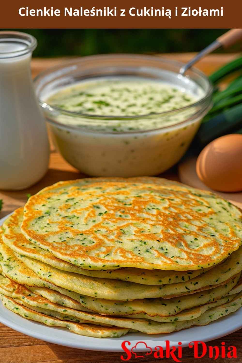 Cienkie Naleśniki z Cukinią i Ziołami