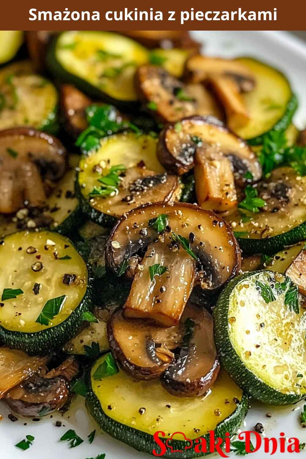 Smażona cukinia z pieczarkami