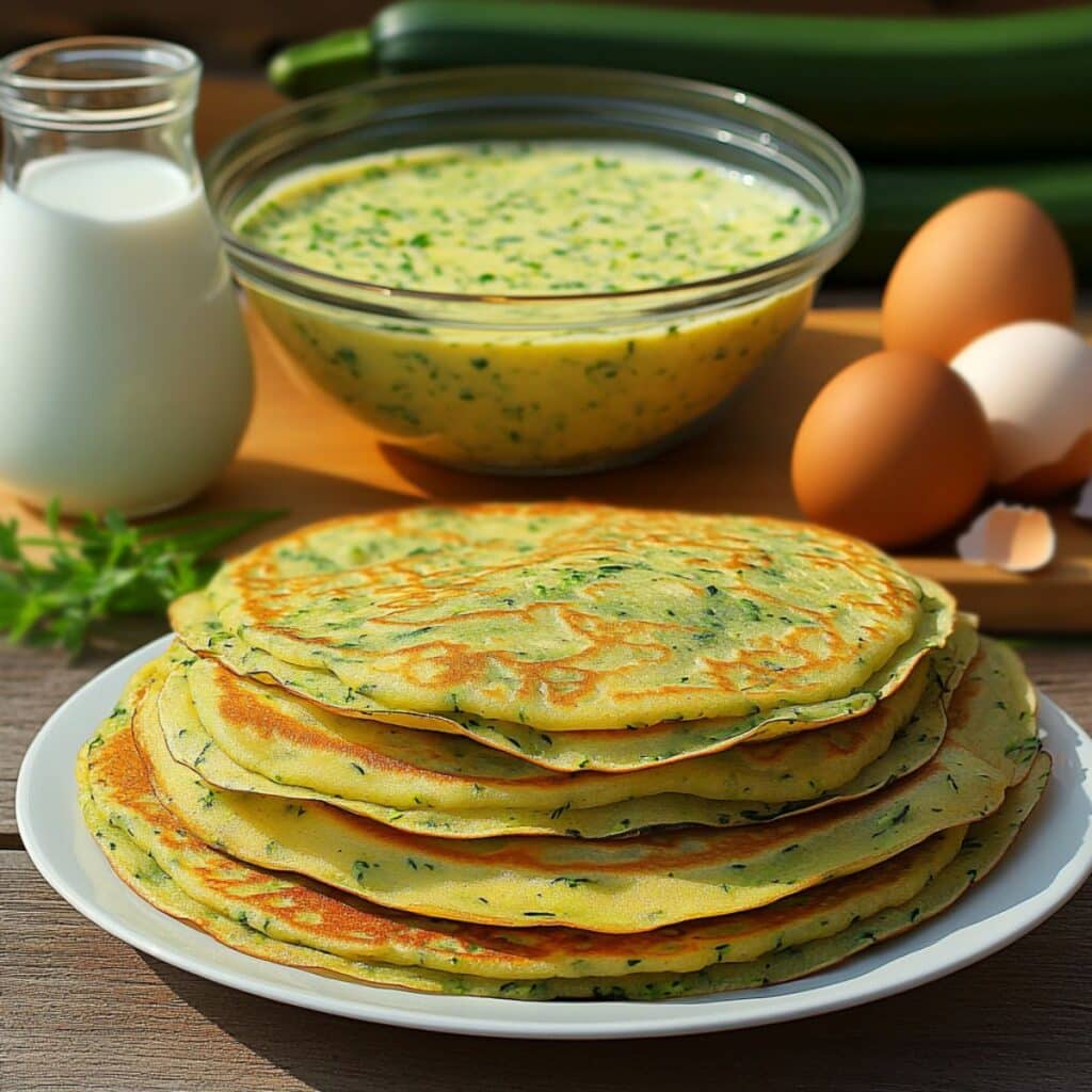 Naleśniki – przepis klasyczny i 16 wspaniałych wariacji 14 Cienkie Naleśniki z Cukinią i Ziołami