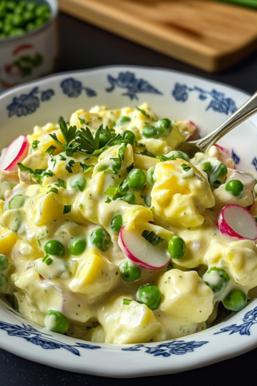 Sałatka wiosenna z groszkiem i jajkami