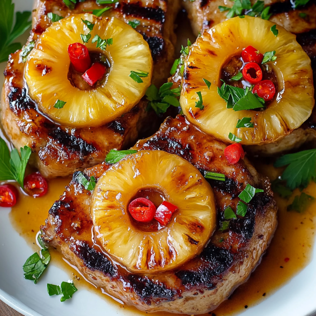 Schab w stylu hawajskim z ananasem