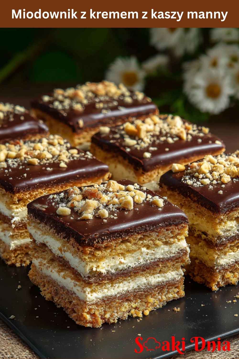 Miodownik z kremem z kaszy manny