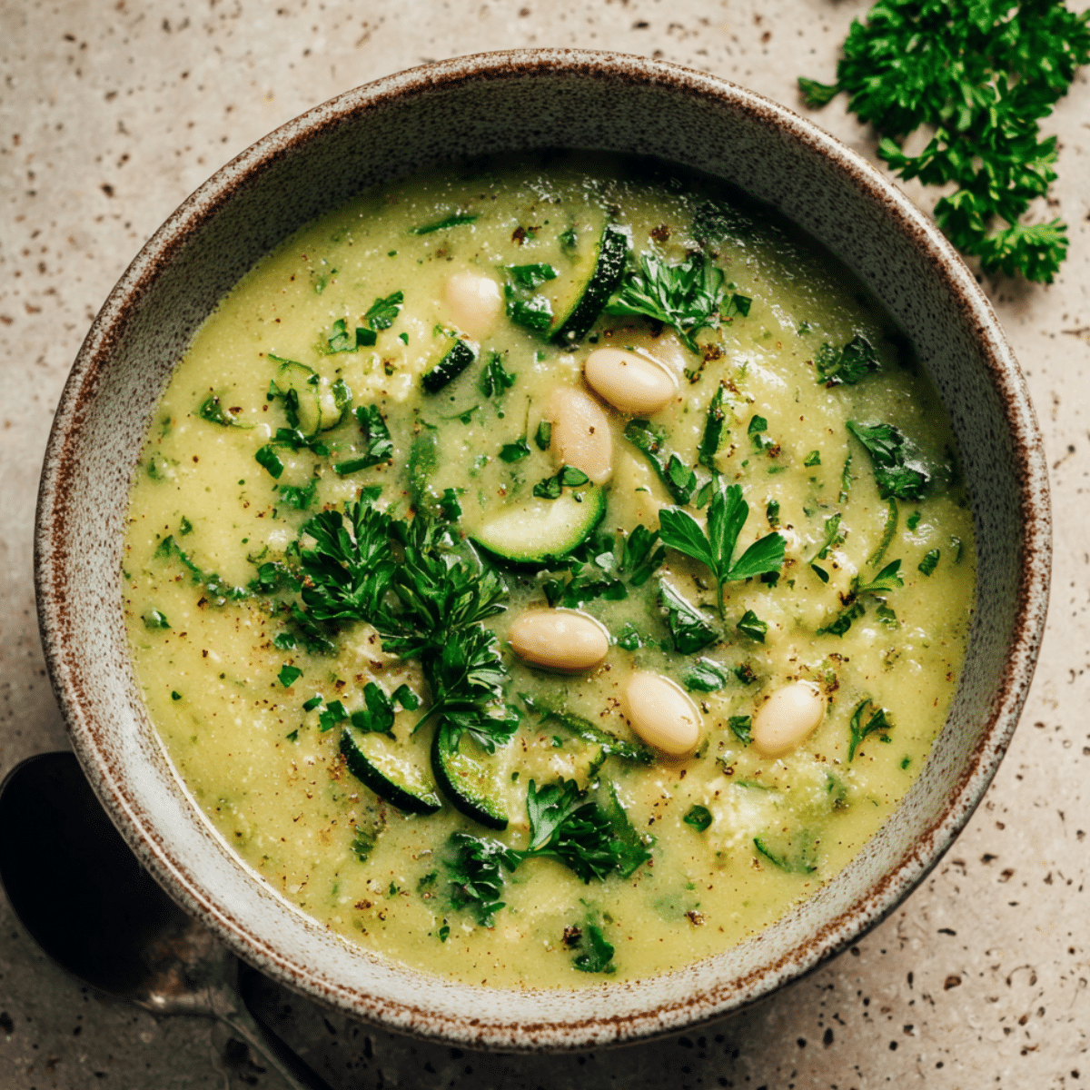 Zupa z Cukinii z Białą Fasolą