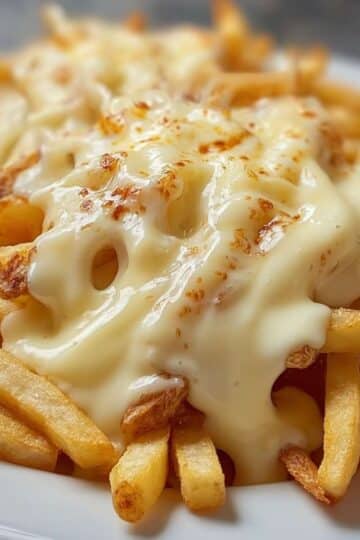 Frytki z sosem serowym