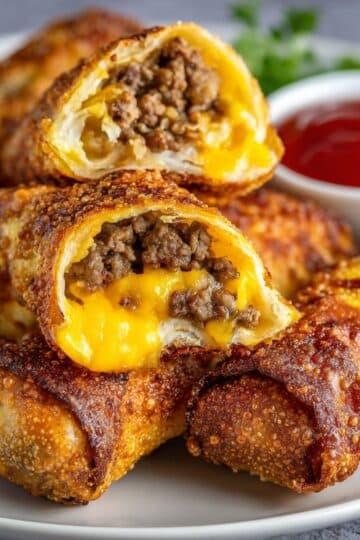 Chrupiące roladki cheeseburgerowe