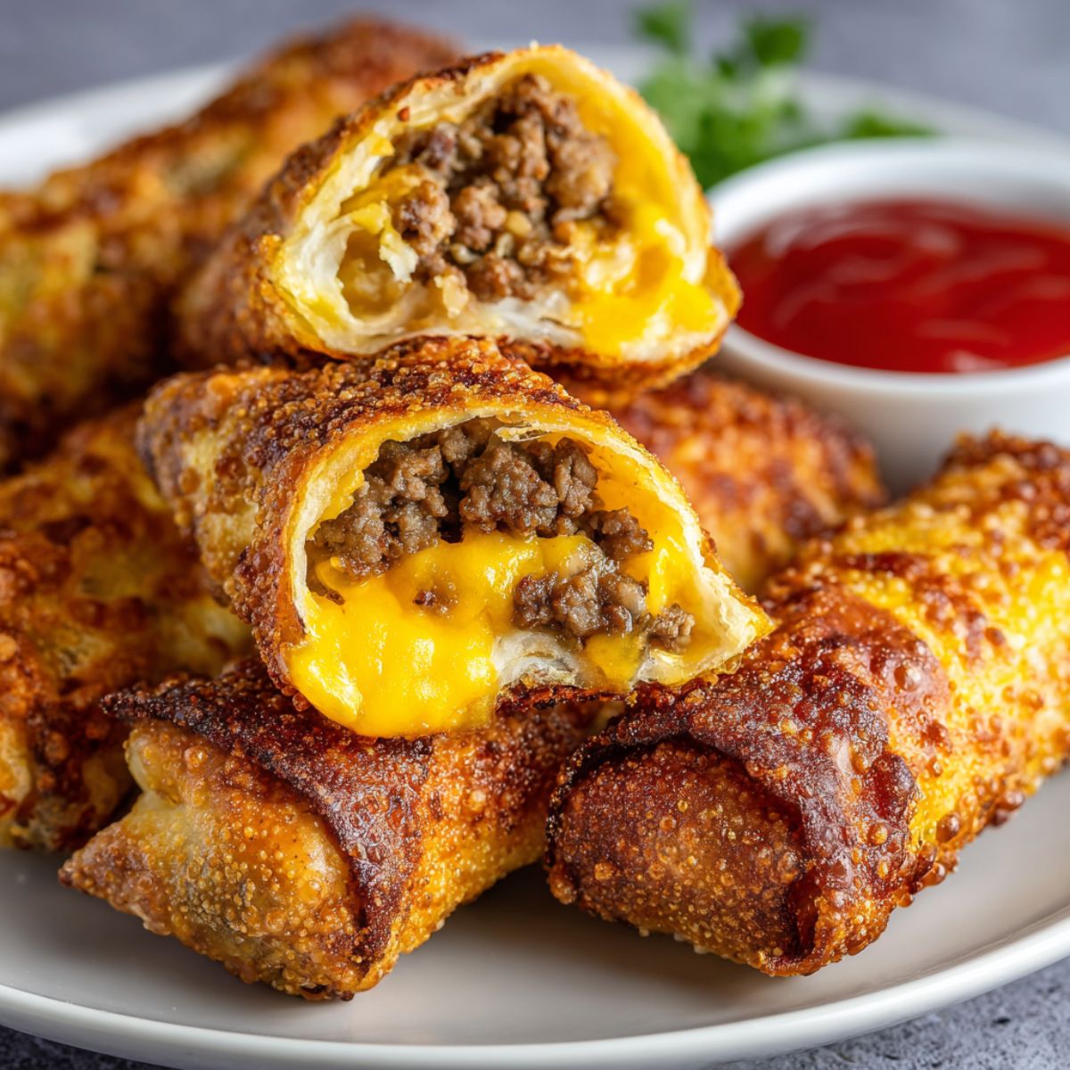 Chrupiące roladki cheeseburgerowe – imprezowy hit! 5 Chrupiące roladki cheeseburgerowe