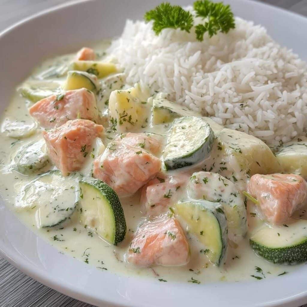 14 pomysłów na rybę – pyszne, domowe przepisy na każdą okazję 16 Łosoś w sosie koperkowym z cukinią