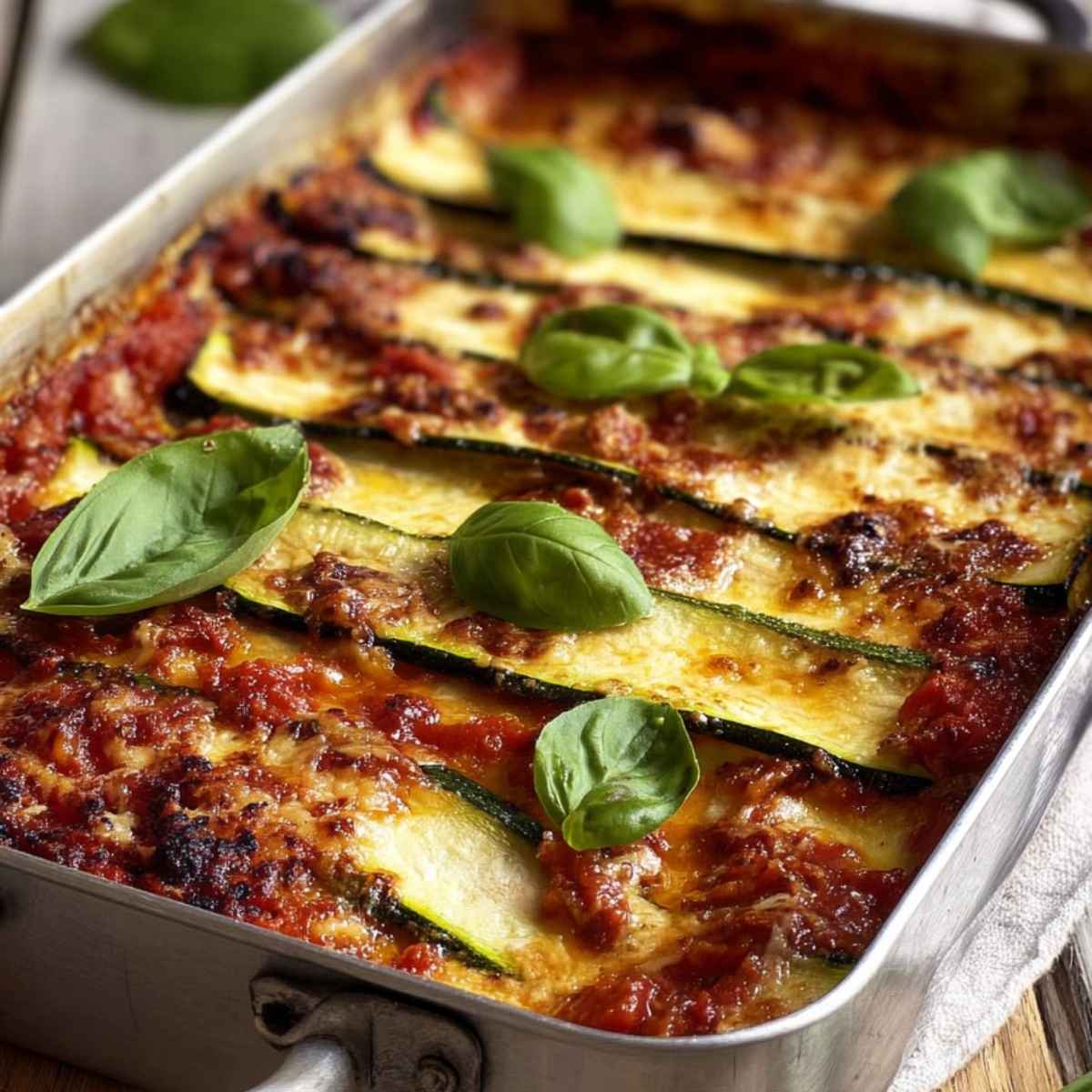 Zapiekanka z cukinii z mięsem i serem