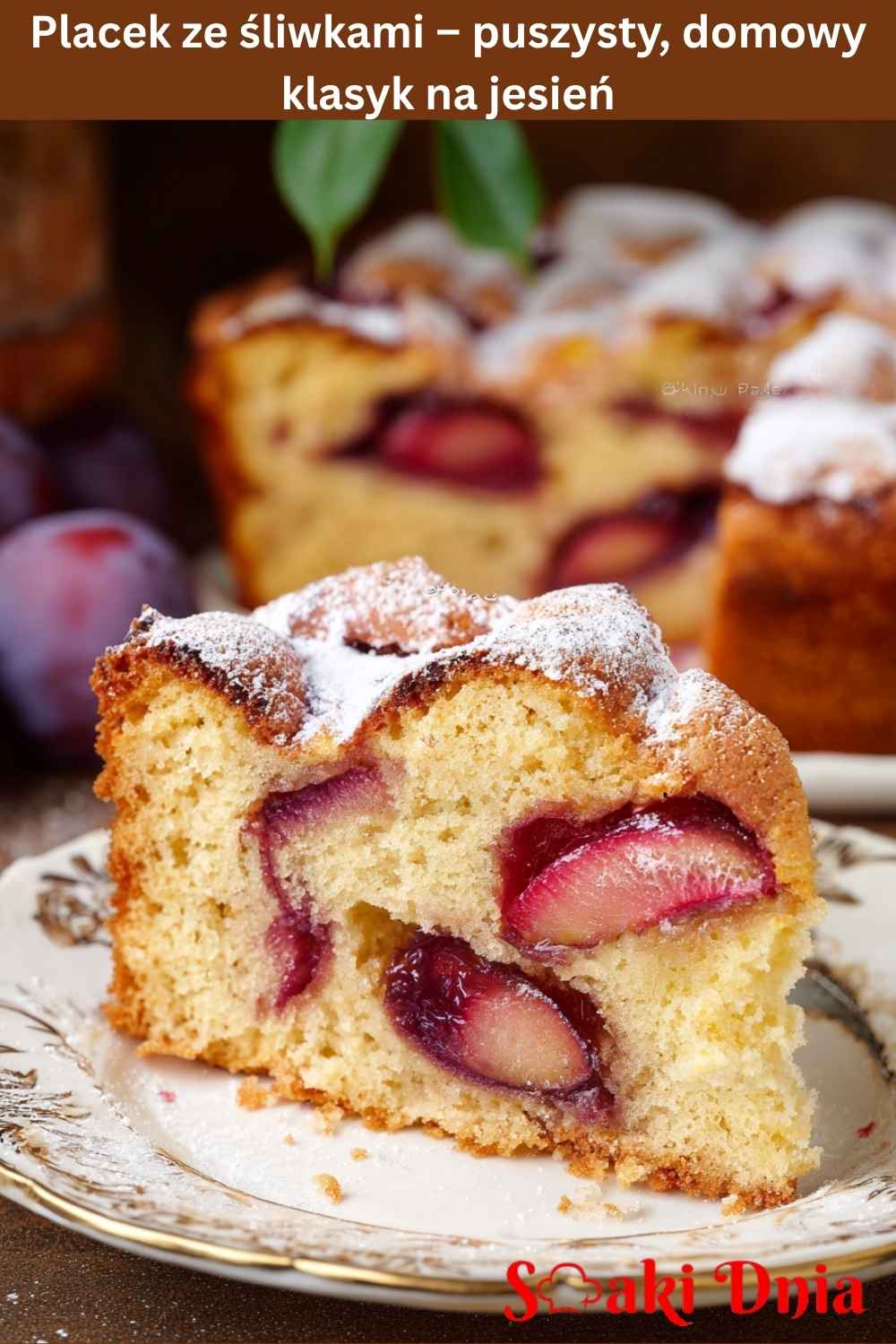 wilgotny placek ze śliwkami