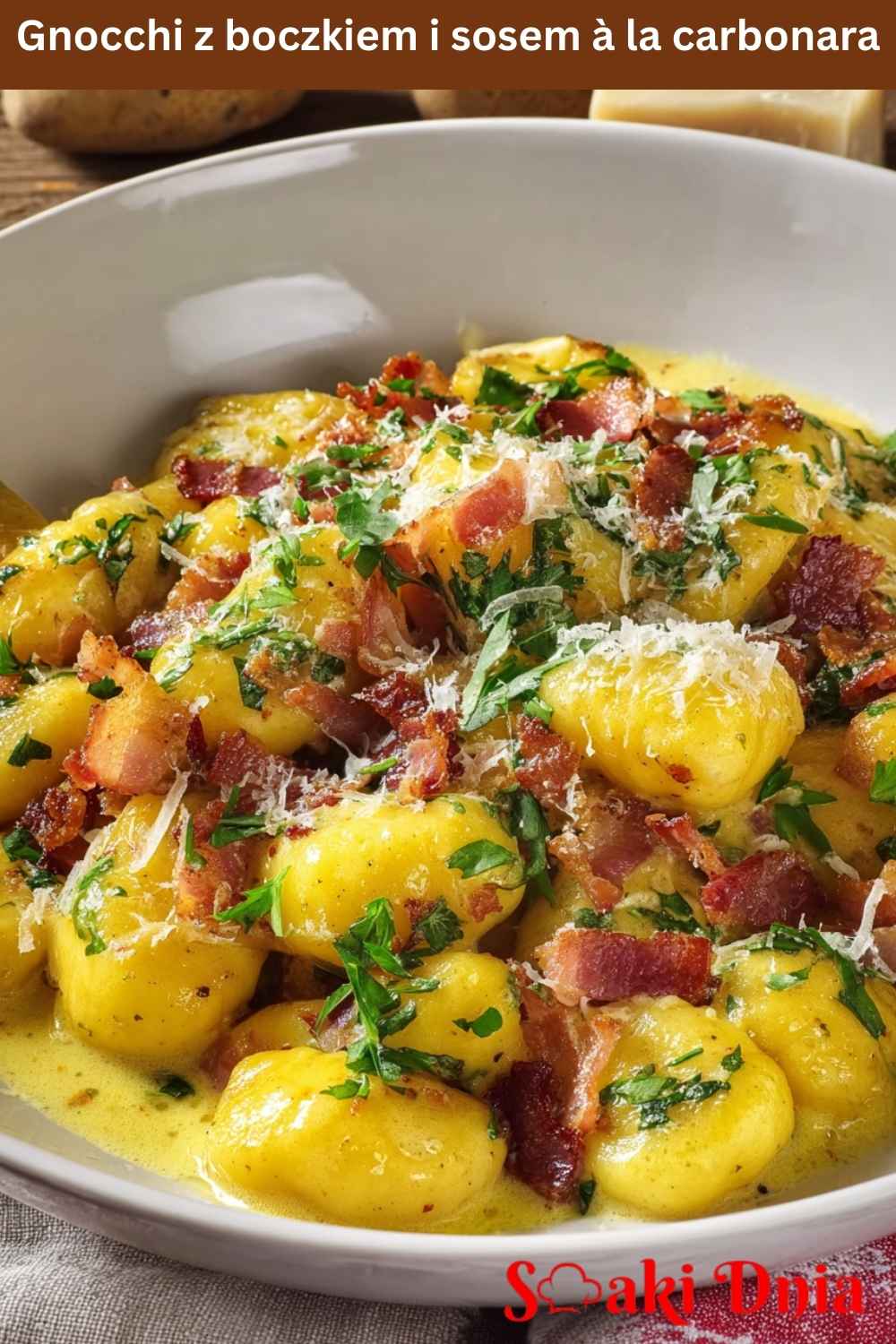 Gnocchi z boczkiem i sosem à la carbonara – szybki włoski obiad w 15 minut 8 Gnocchi z boczkiem i sosem à la carbonara