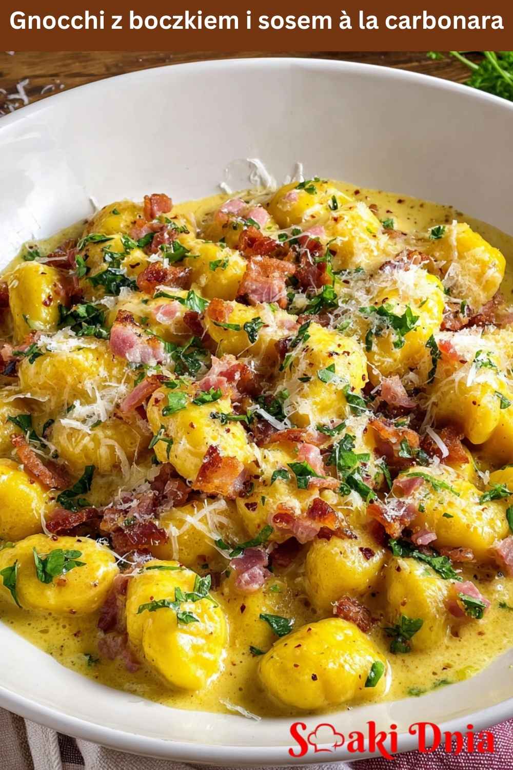 Gnocchi z boczkiem i sosem à la carbonara – szybki włoski obiad w 15 minut 7 Gnocchi z boczkiem i sosem à la carbonara