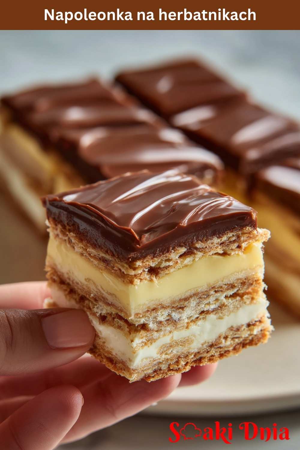 Napoleonka na herbatnikach