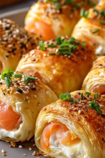 Roladki z ciasta francuskiego z łososiem i serkiem – idealna przekąska na każdą okazję 10 Roladki z ciasta francuskiego z łososiem i serkiem – idealna przekąska na każdą okazję