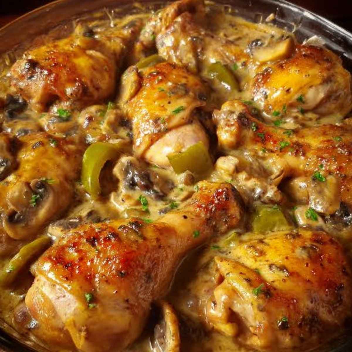 Kurczak w sosie śmietanowo-pieczarkowym