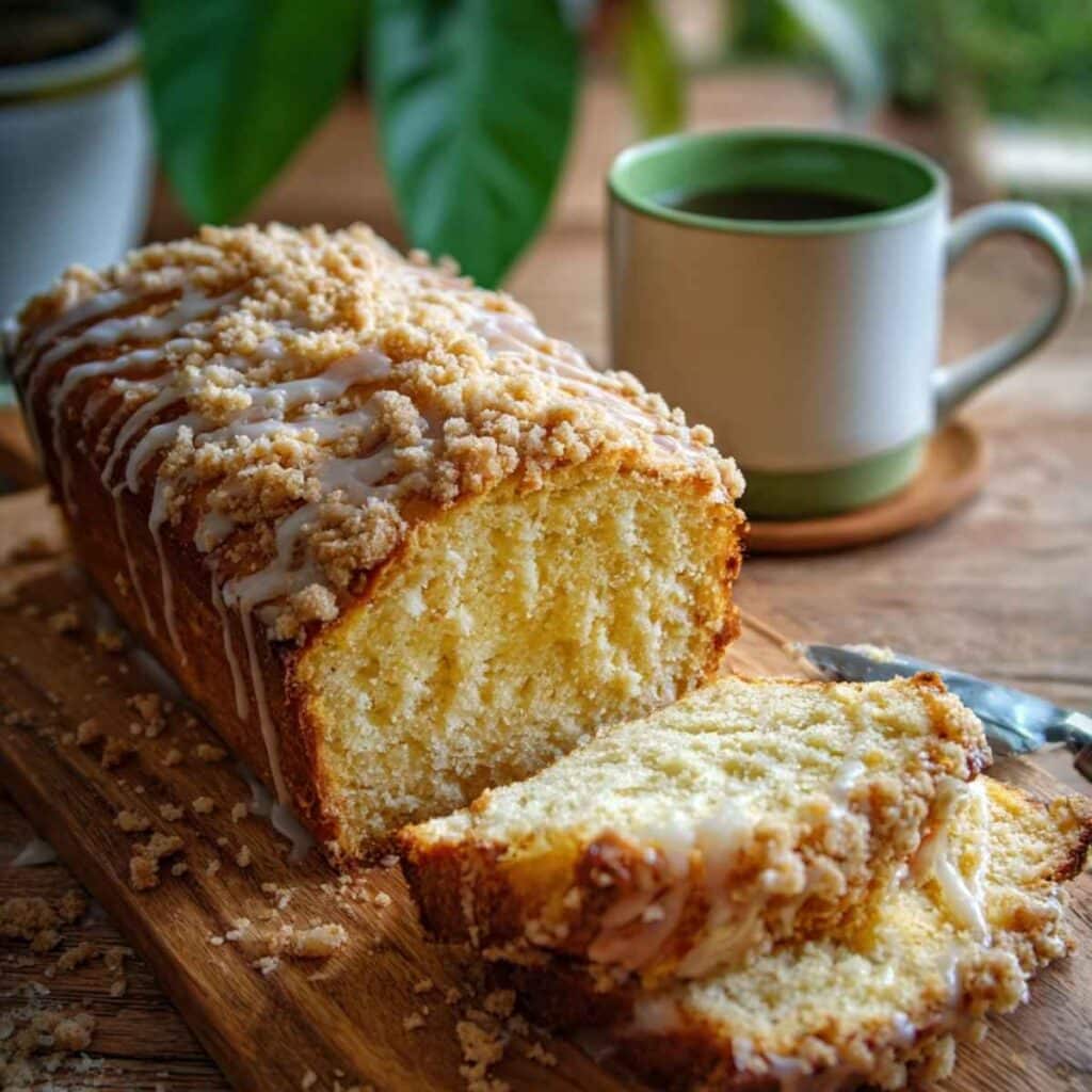 Puszyste ciasto drożdżowe z kruszonką i lukrem