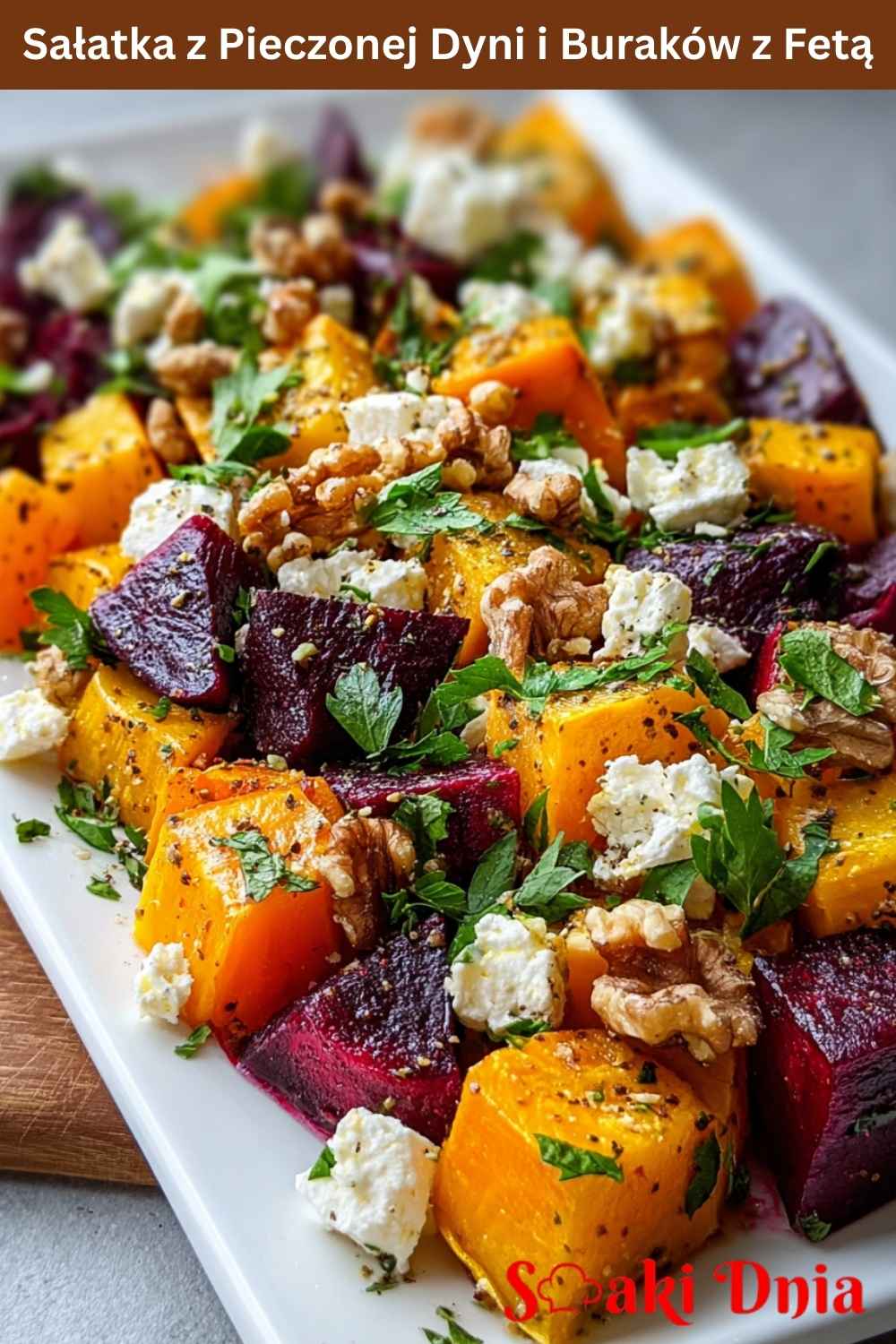 Sałatka z pieczonej dyni i buraków z fetą – kolorowy i zdrowy obiad