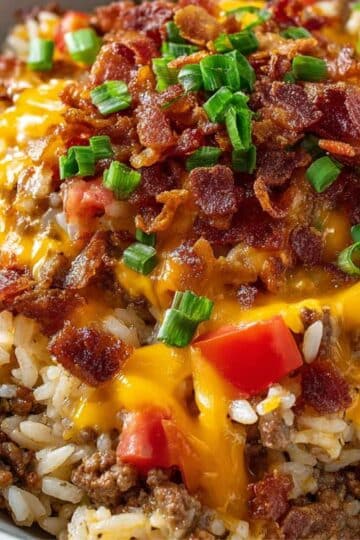 Cheeseburgerowy ryż z patelni