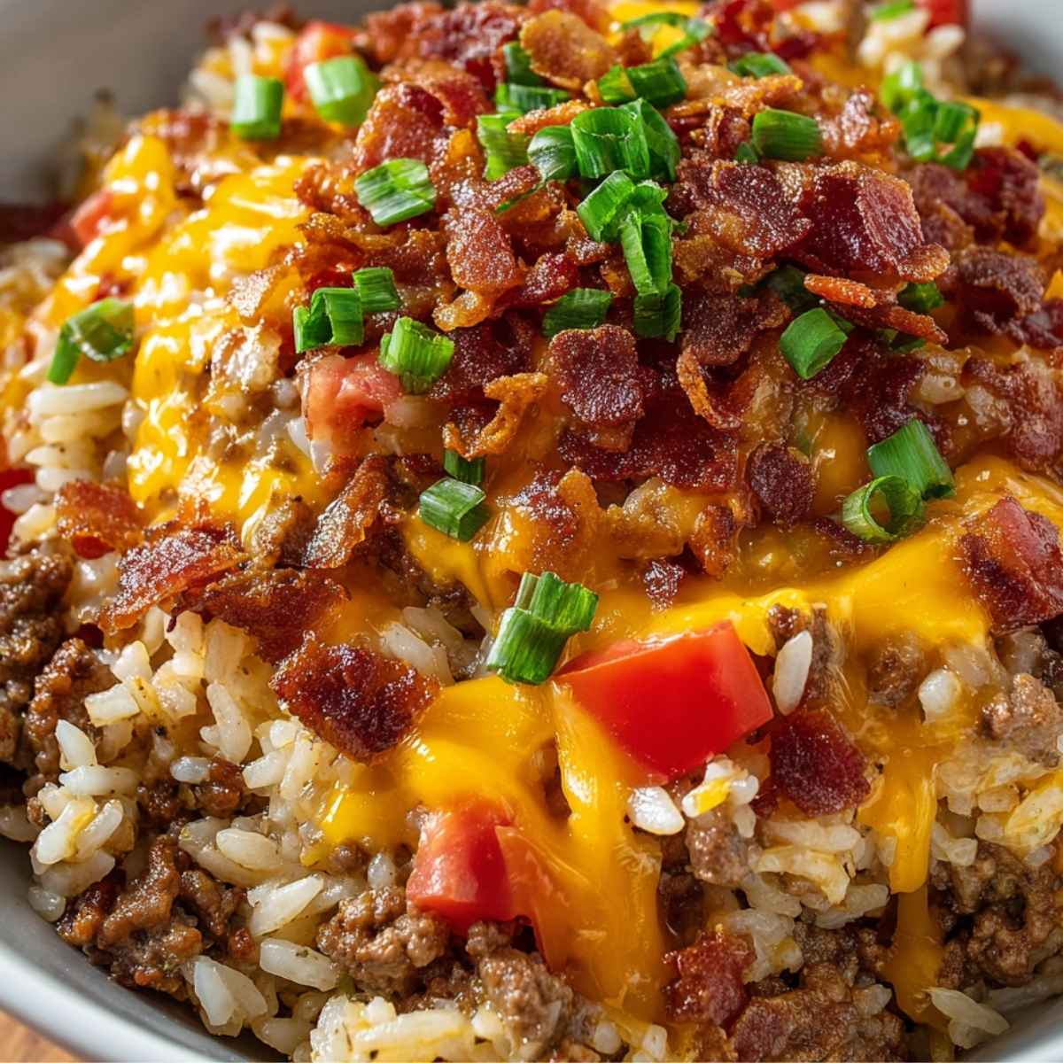 Cheeseburgerowy ryż z patelni