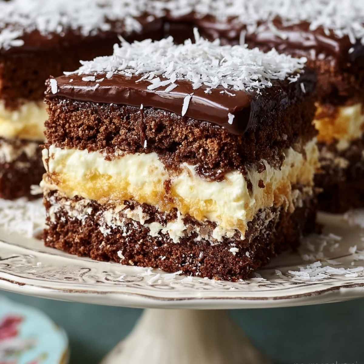 Ciasto Kokosowo-Kakaowe z Kremem Budyniowym – pyszny i efektowny deser 5 Ciasto Kokosowo-Kakaowe z Kremem Budyniowym – pyszny i efektowny deser