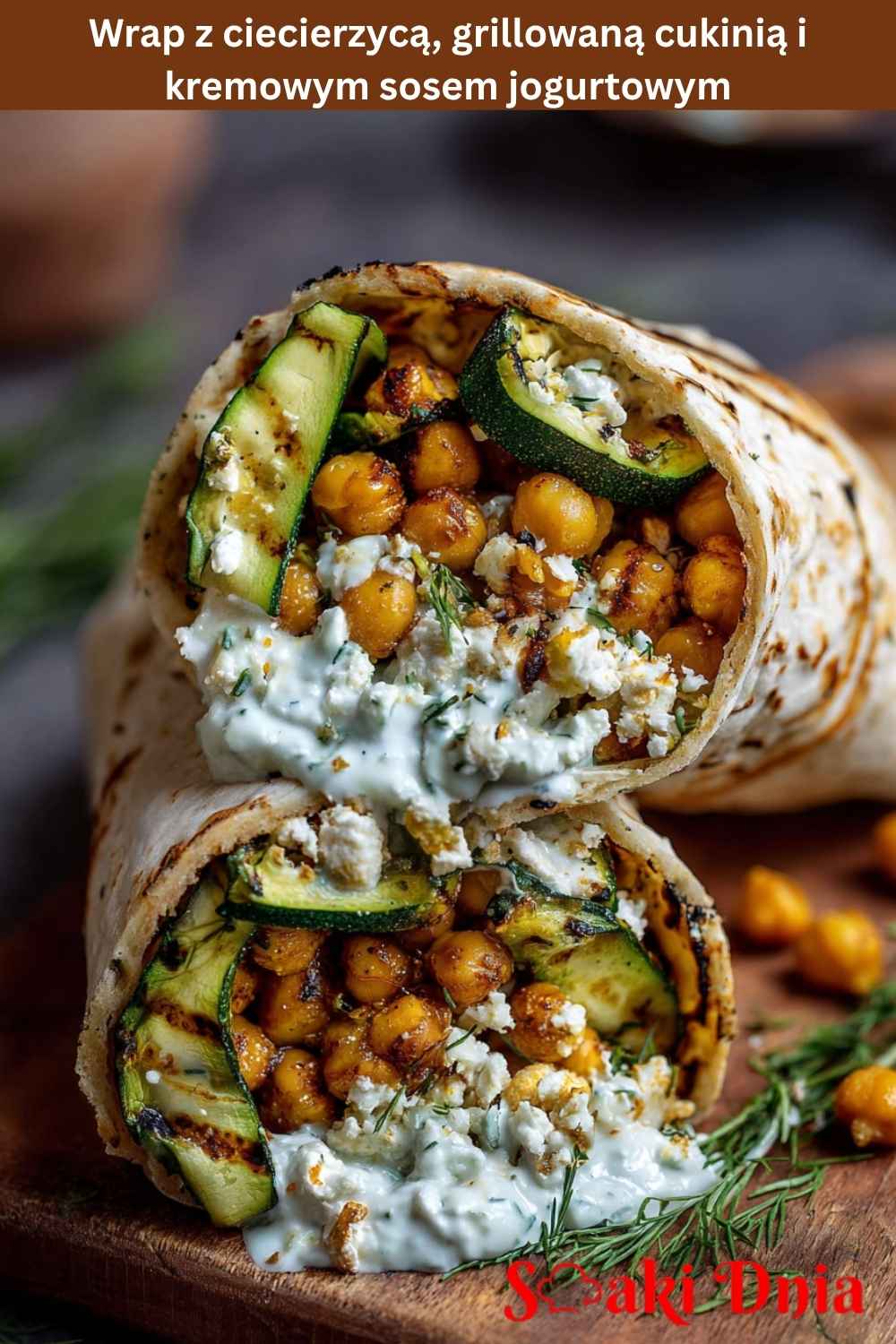 Wrap z ciecierzycą, grillowaną cukinią i kremowym sosem jogurtowym 7 Wrap z ciecierzycą, grillowaną cukinią i kremowym sosem jogurtowym