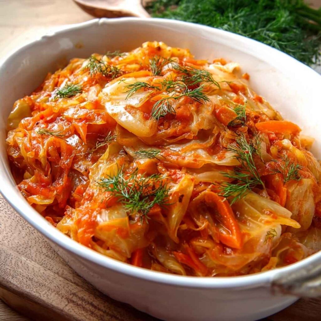 Kapusta pekińska duszona w sosie pomidorowym