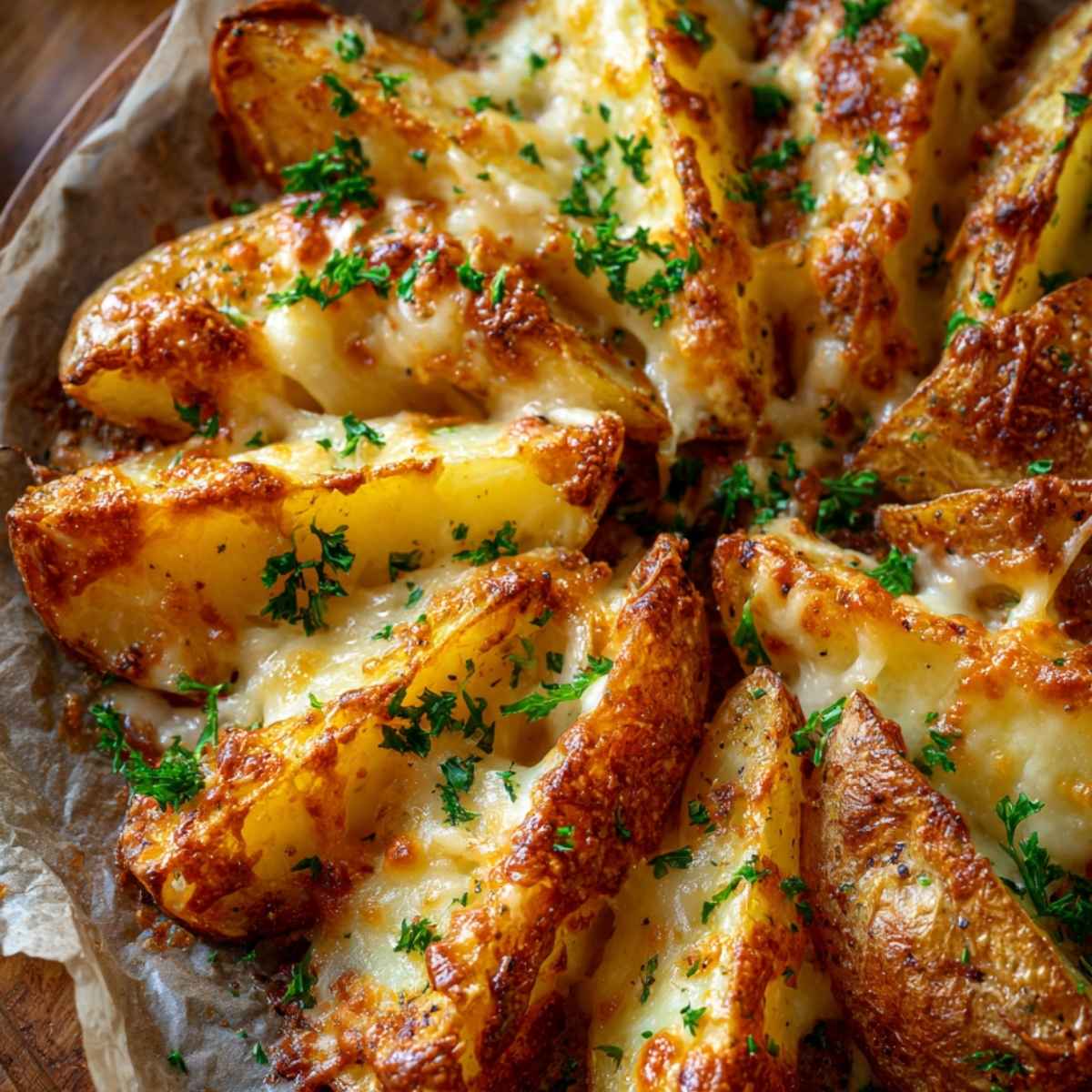 Pieczone ziemniaki z serem i ziołami