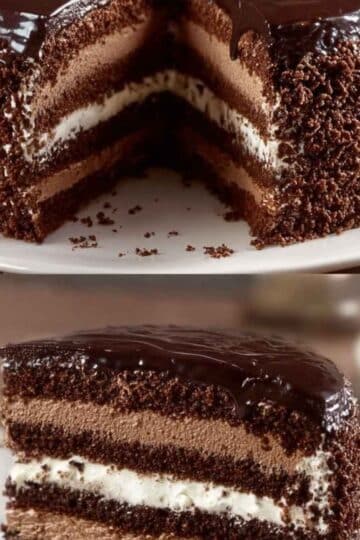 Tort Czekoladowy z Kremem i Polewą