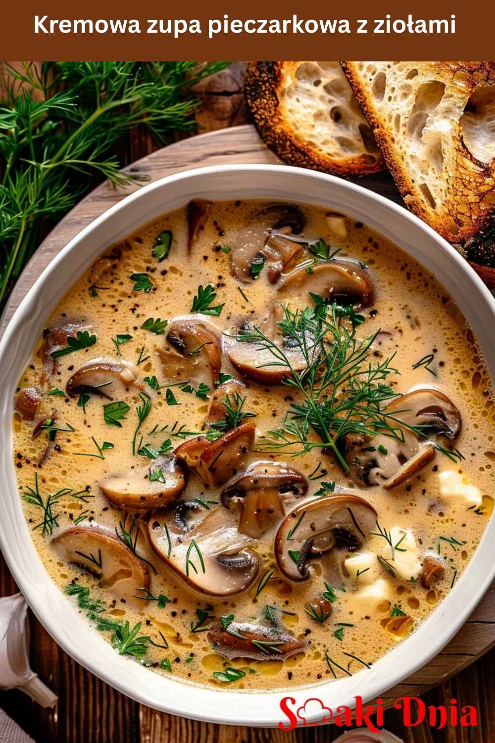 Kremowa zupa pieczarkowa z ziołami – idealna na chłodne dni 8 Kremowa zupa pieczarkowa z ziołami