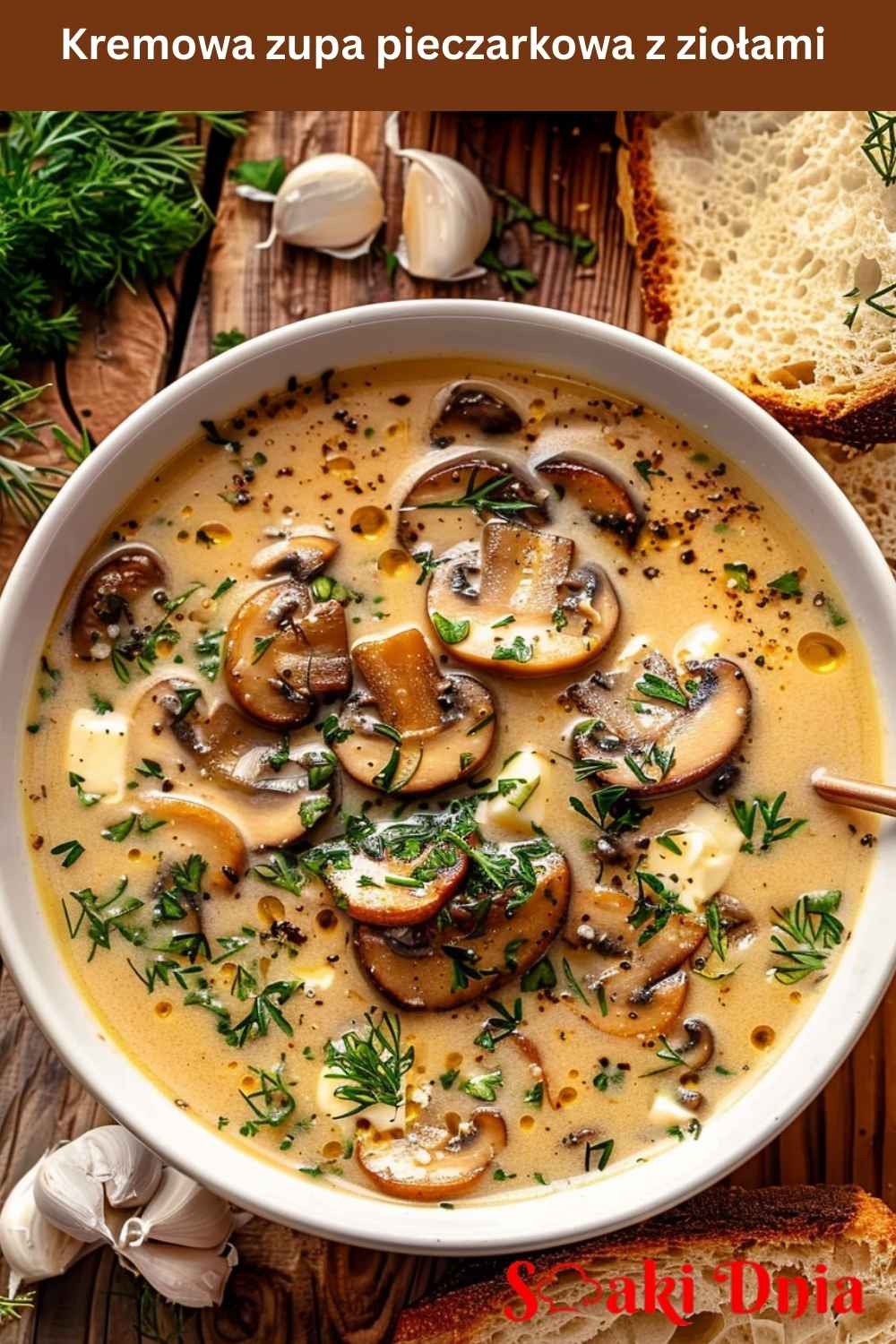Kremowa zupa pieczarkowa z ziołami – idealna na chłodne dni 7 Kremowa zupa pieczarkowa z ziołami