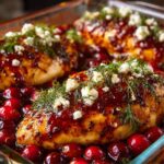 Glazurowane piersi z kurczaka z żurawiną i fetą