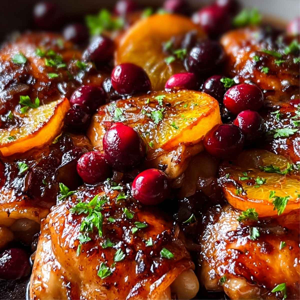 Kurczak w sosie żurawinowo‑pomarańczowym