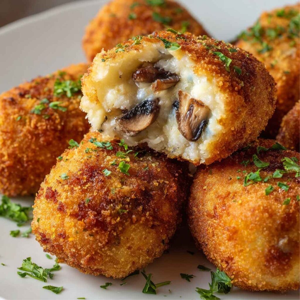 Krokiety ziemniaczane z farszem grzybowym – chrupiące, delikatne i idealne na kolację