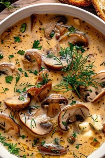 Kremowa zupa pieczarkowa z ziołami