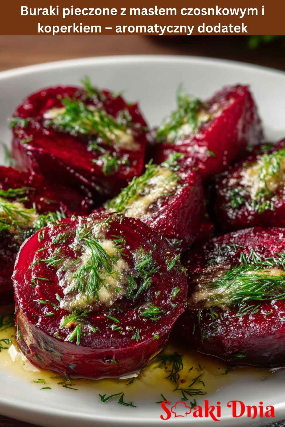 Buraki pieczone z masłem czosnkowym i koperkiem – aromatyczny dodatek