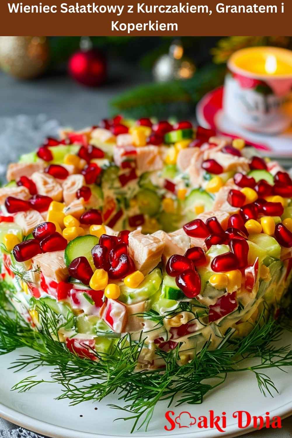 Wieniec sałatkowy z kurczakiem – efektowna sałatka na święta 8 wieniec sałatkowy z kurczakiem